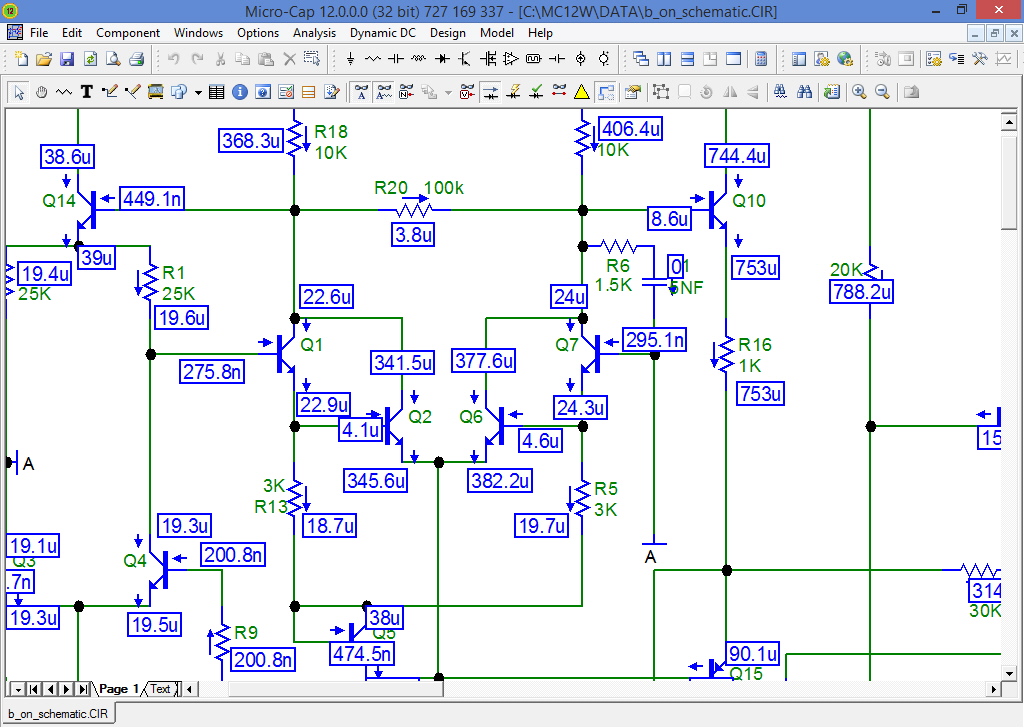 On Schematic Voltage, Current, Power, Condition