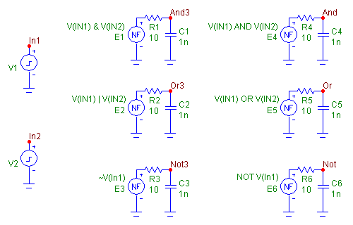 Boolean operator example circuit