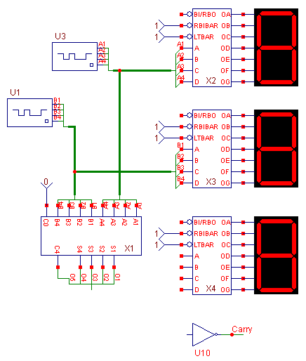 Circuit with the third bus started