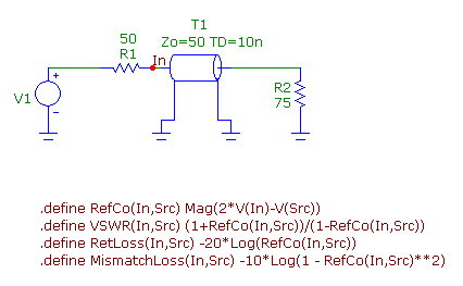 Mismatched transmission line example