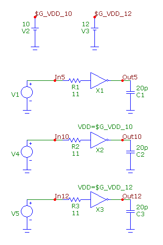 CD4000 devices using different power supplies