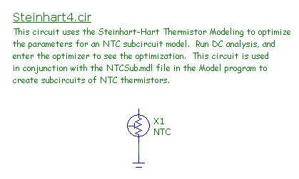 NTC thermistor optimization test circuit