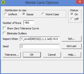 The Monte Carlo Options Dialog Box