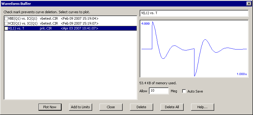 Waveform Buffer dialog box