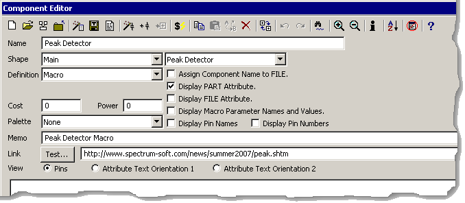 Component Editor fields