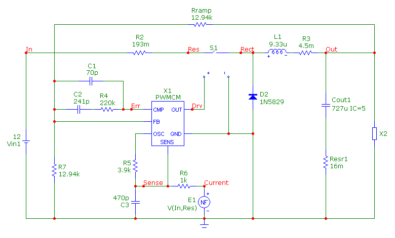 Current mode buck converter with constant power load