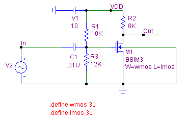 HSPICE style MOSFET binning example