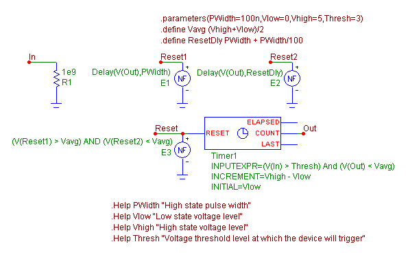 Monostable multivibrator macro circuit