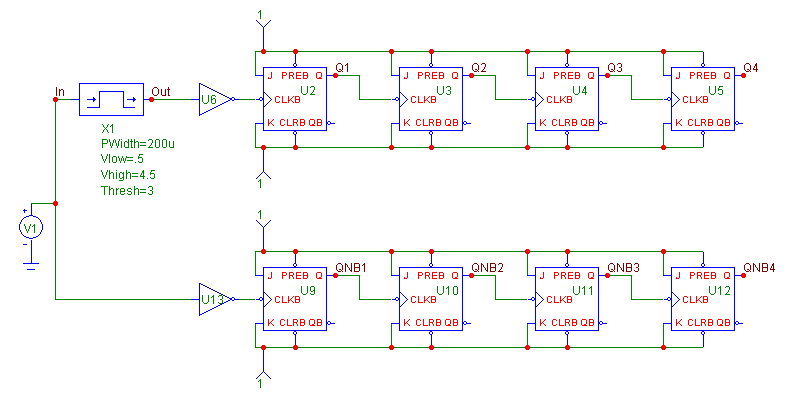 Monostable multivibrator example circuit