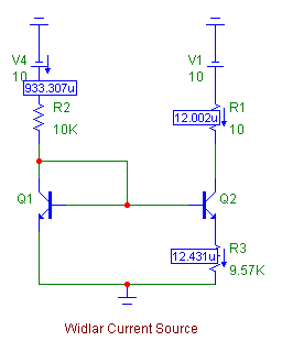 Optimized Widlar current source