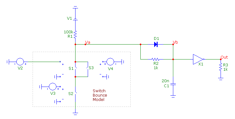 Switch bounce circuit