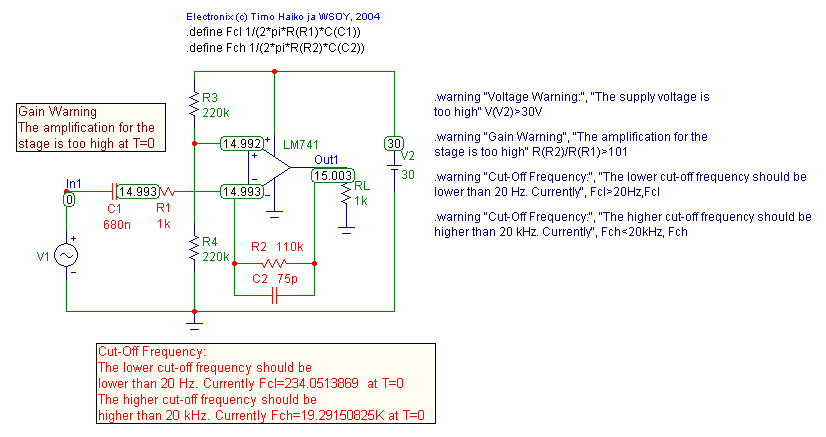 Dynamic DC analysis with R2=110K