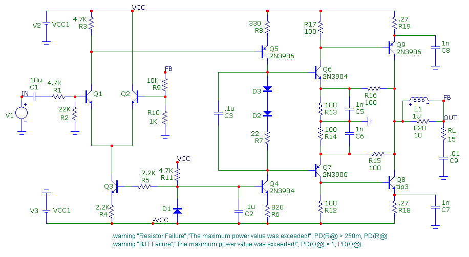 Audio amplifier schematic