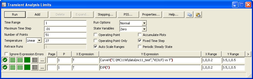 Analysis Limits to plot MATLAB waveform