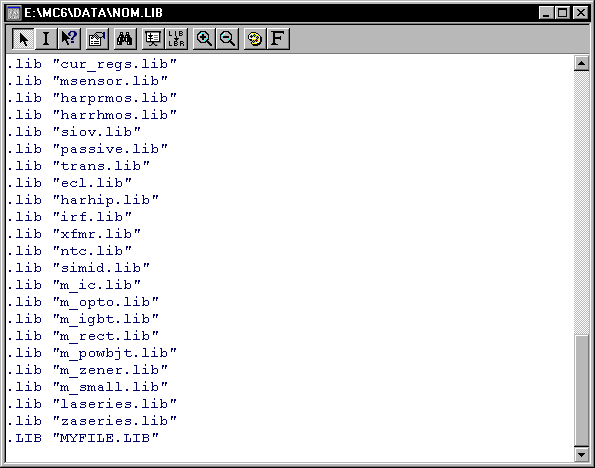 Modifying the NOM.LIB file