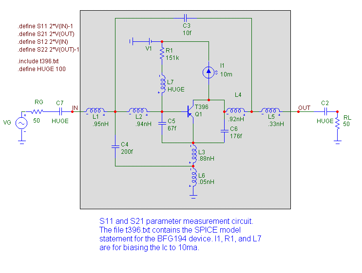 Test Circuit for S11 and S21