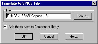 Add Parts to Component Library Dialog Box