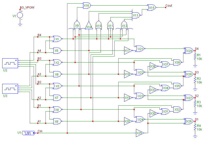 Four Bit Adder Circuit