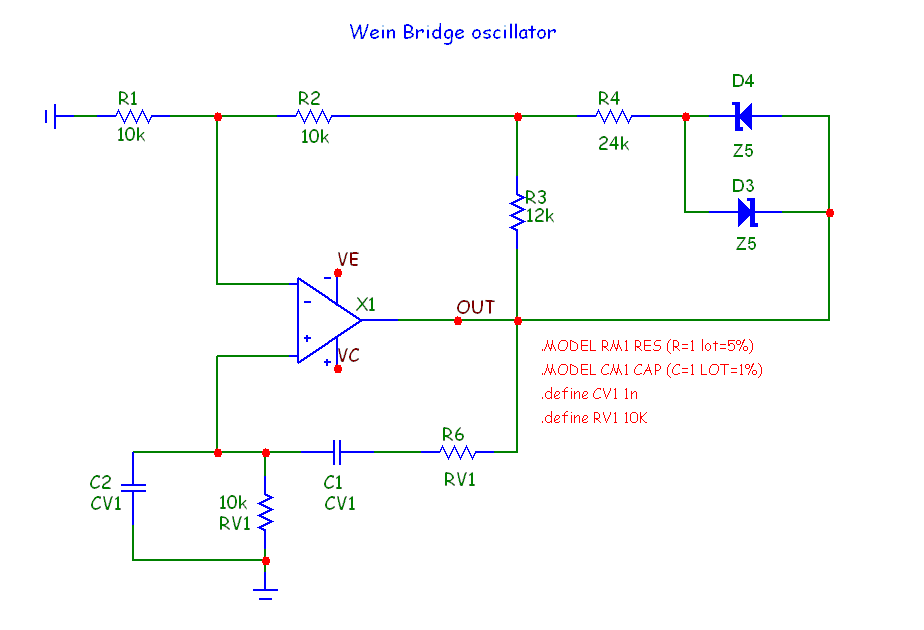 Wein bridge oscillator