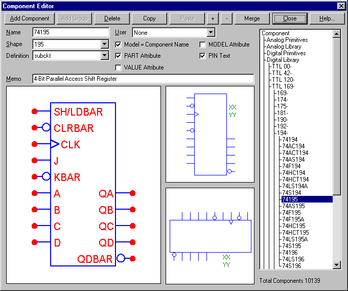 Component Editor Settings